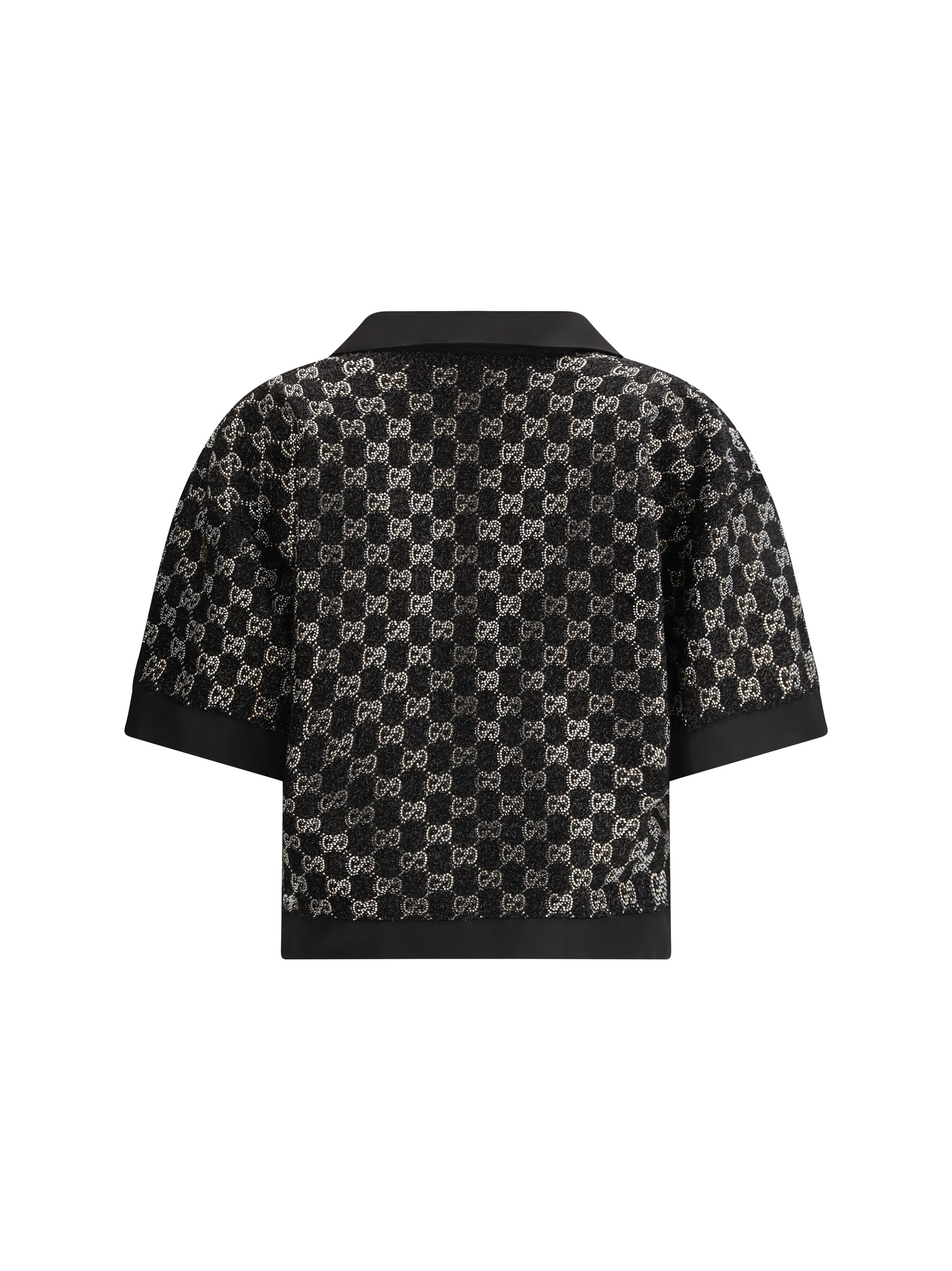 GUCCI 42 wool lamé tweed top
