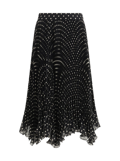 polka-dot silk skirt