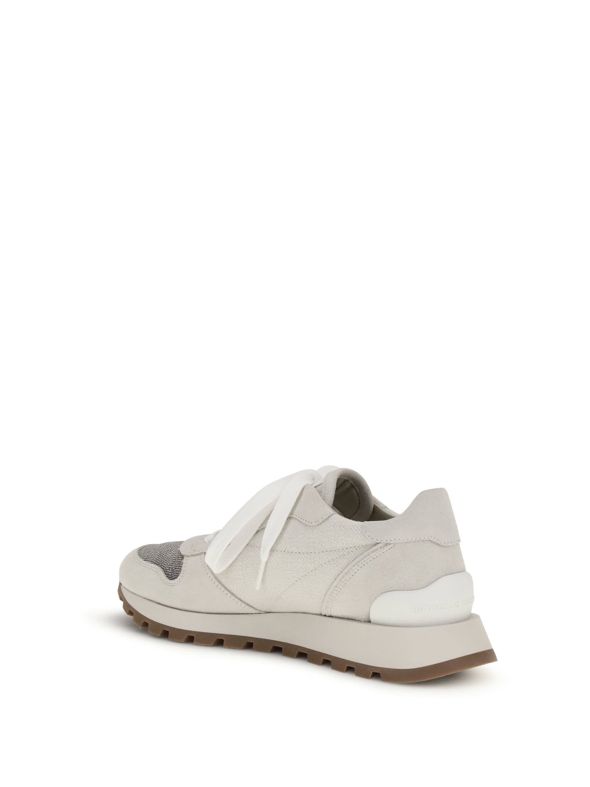 BRUNELLO CUCINELLI 38 precious toe sneakers in suede and techno fabric