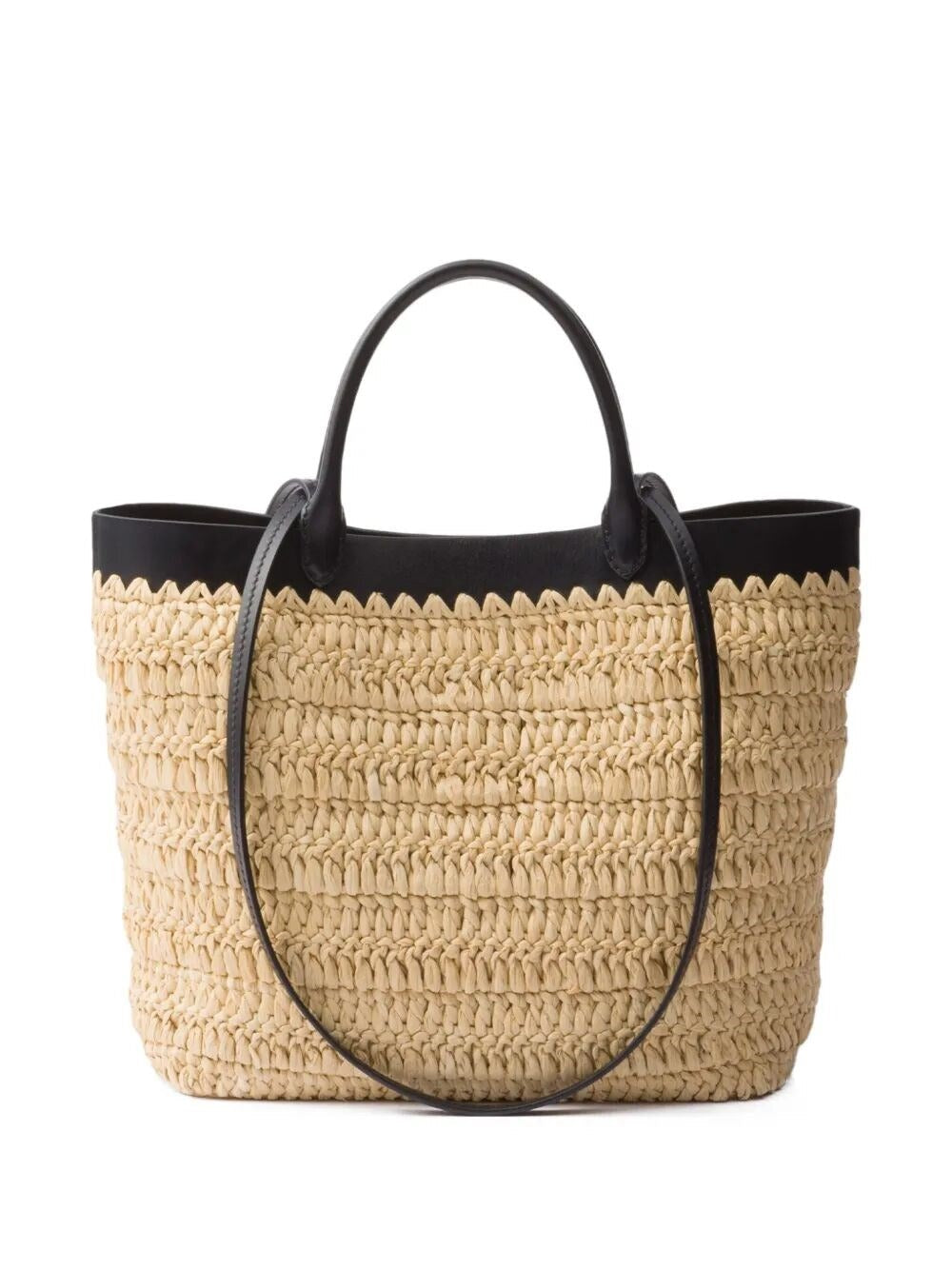 Small Crochet Leather Tote
