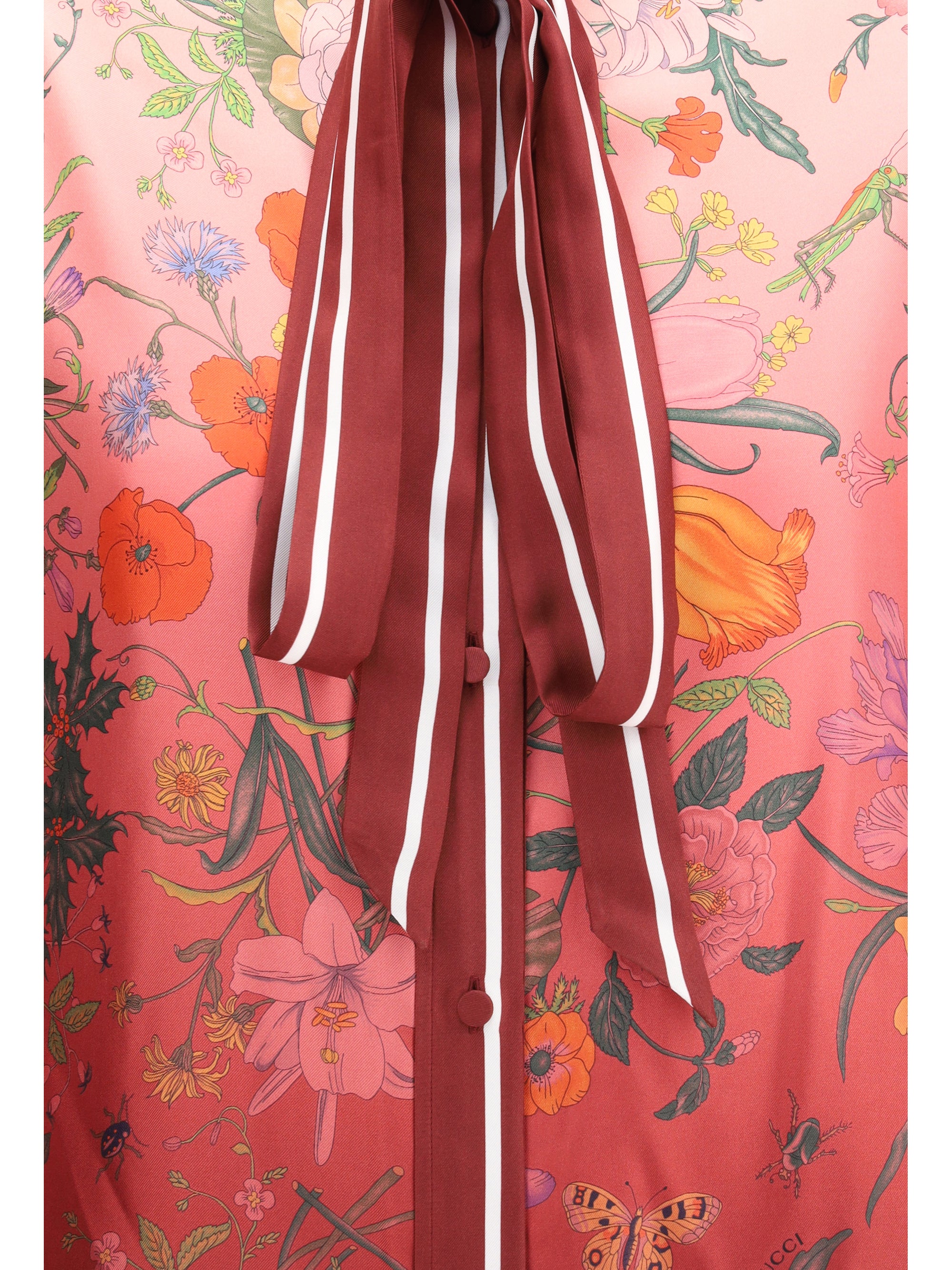 GUCCI 40 silk floral shirt