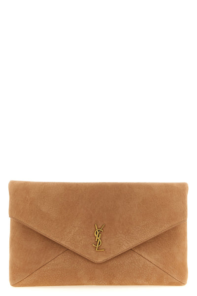 envelope maxi embossed leather clutch bag
