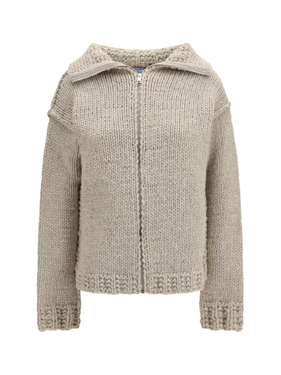 wool zip cardigan