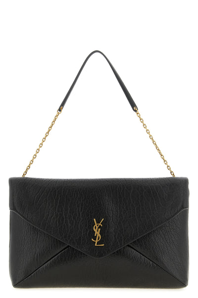 envelope large embossed leather clutch bag