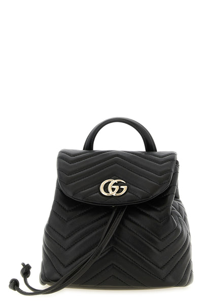 gg marmont mini backpack in chevron pattern matelassé nappa leather