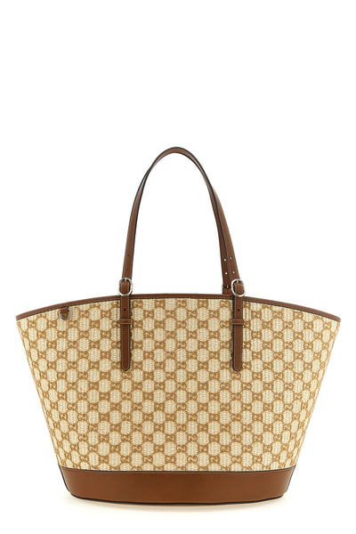 gucci shopping bag in technical cotton blend features a trapezoidal silhouette d