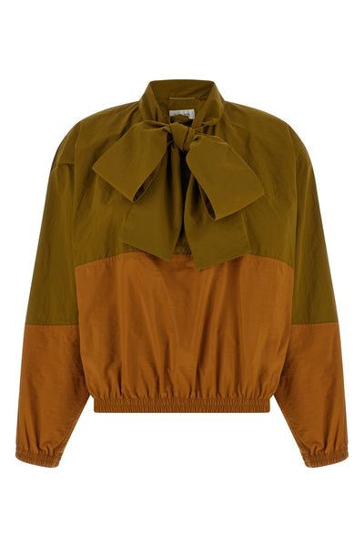 color-block anorak in nylon faille