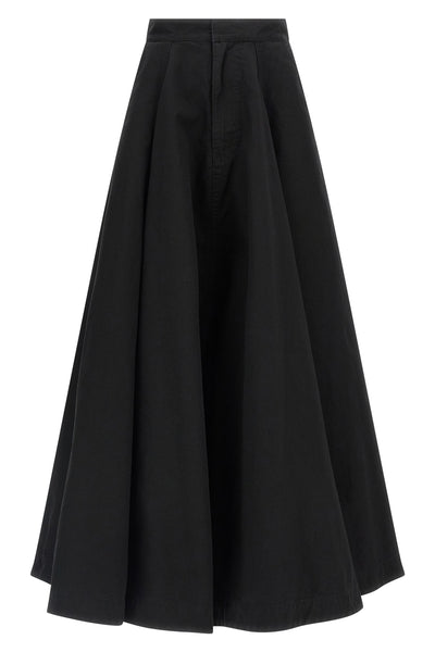 midi skirt in ripstop cotton