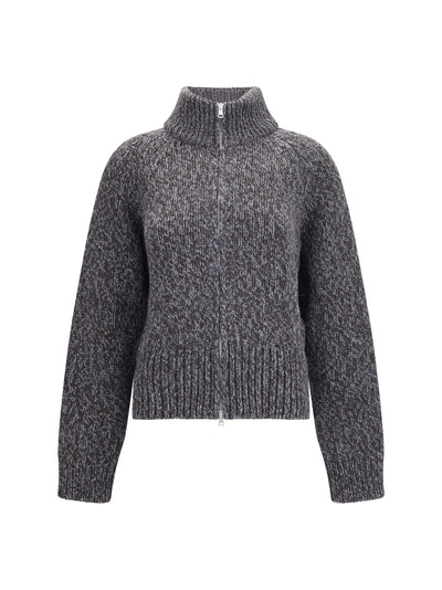 merino wool zip cardigan