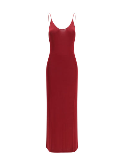 backless knit dress with cassandre chain