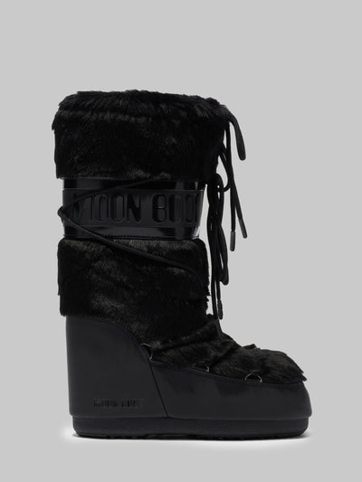 black icon boot in faux fur