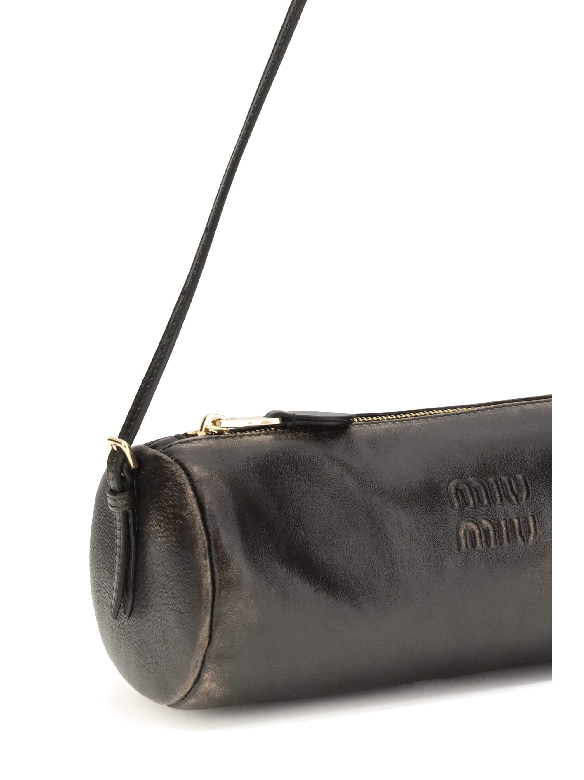 MIU MIU OS pouch crafted in aged-effect nappa leather