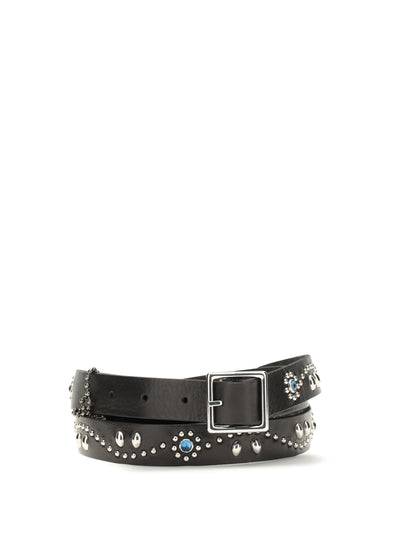 appaloosa leather belt with embellishments
