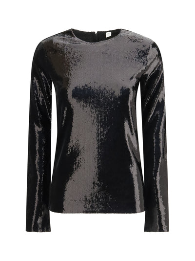 long-sleeved sequin top