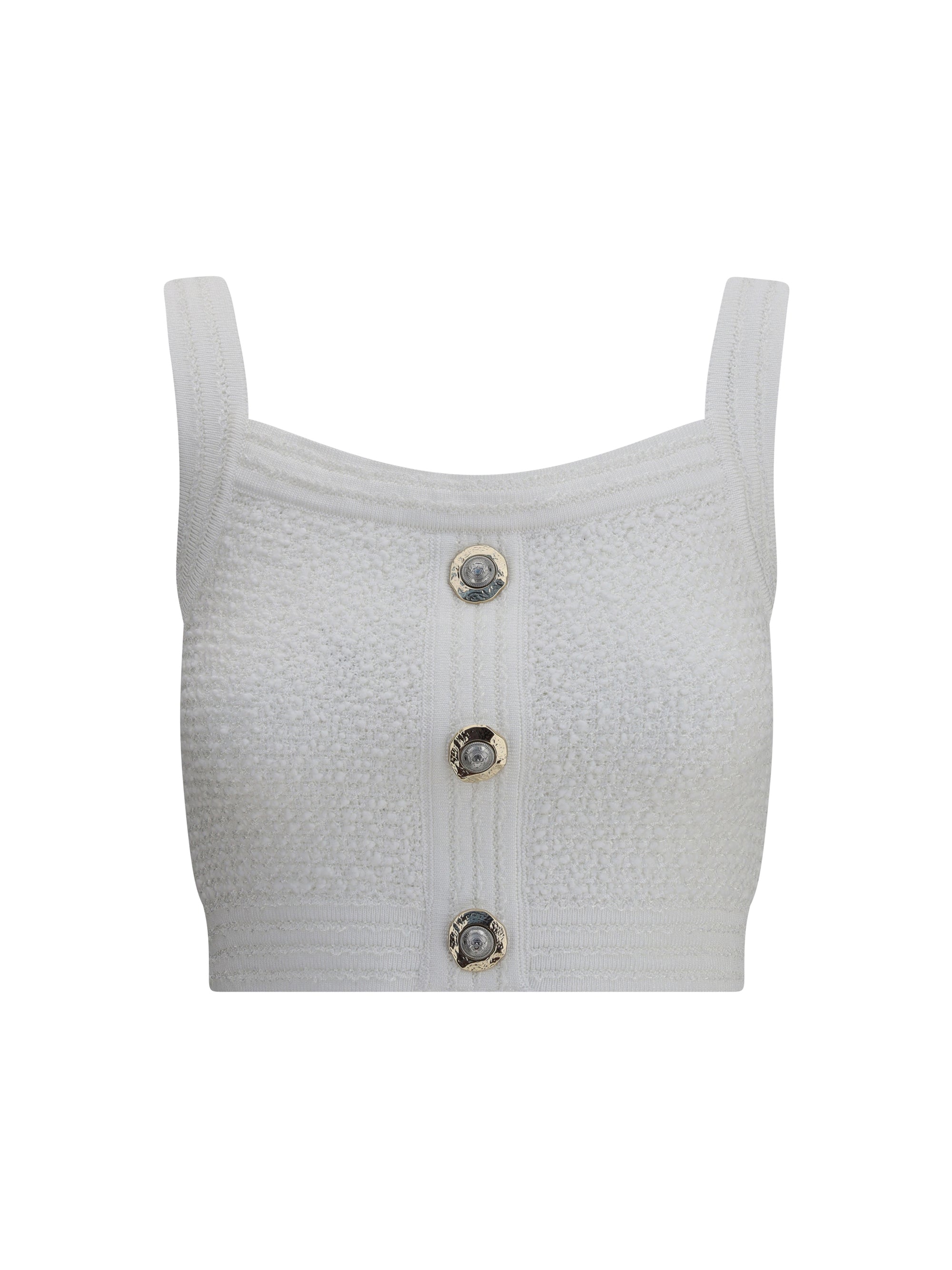 BALMAIN 34 tweed crop top