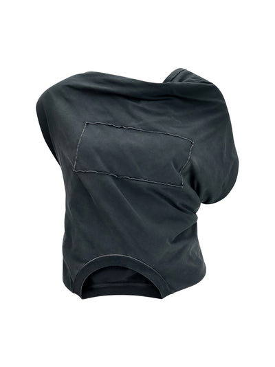 asymmetric draped jersey top