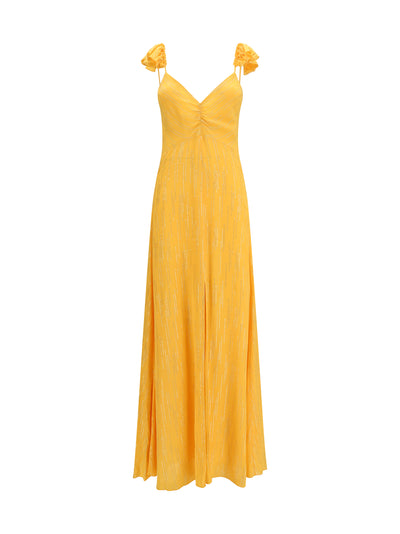 long v-neck dress