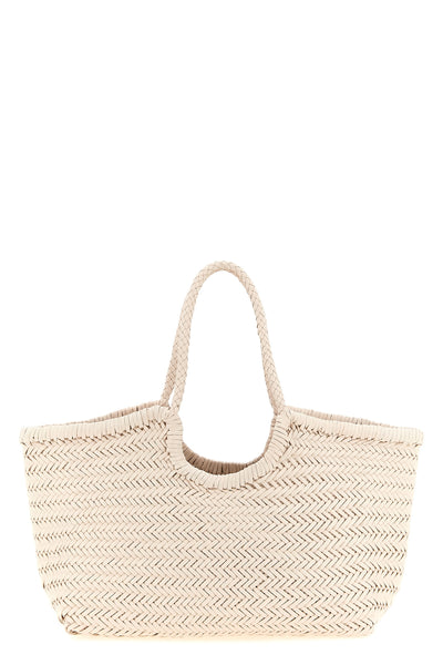 nantucket large hand-woven buffalo leather shoulder bag characterized by baske