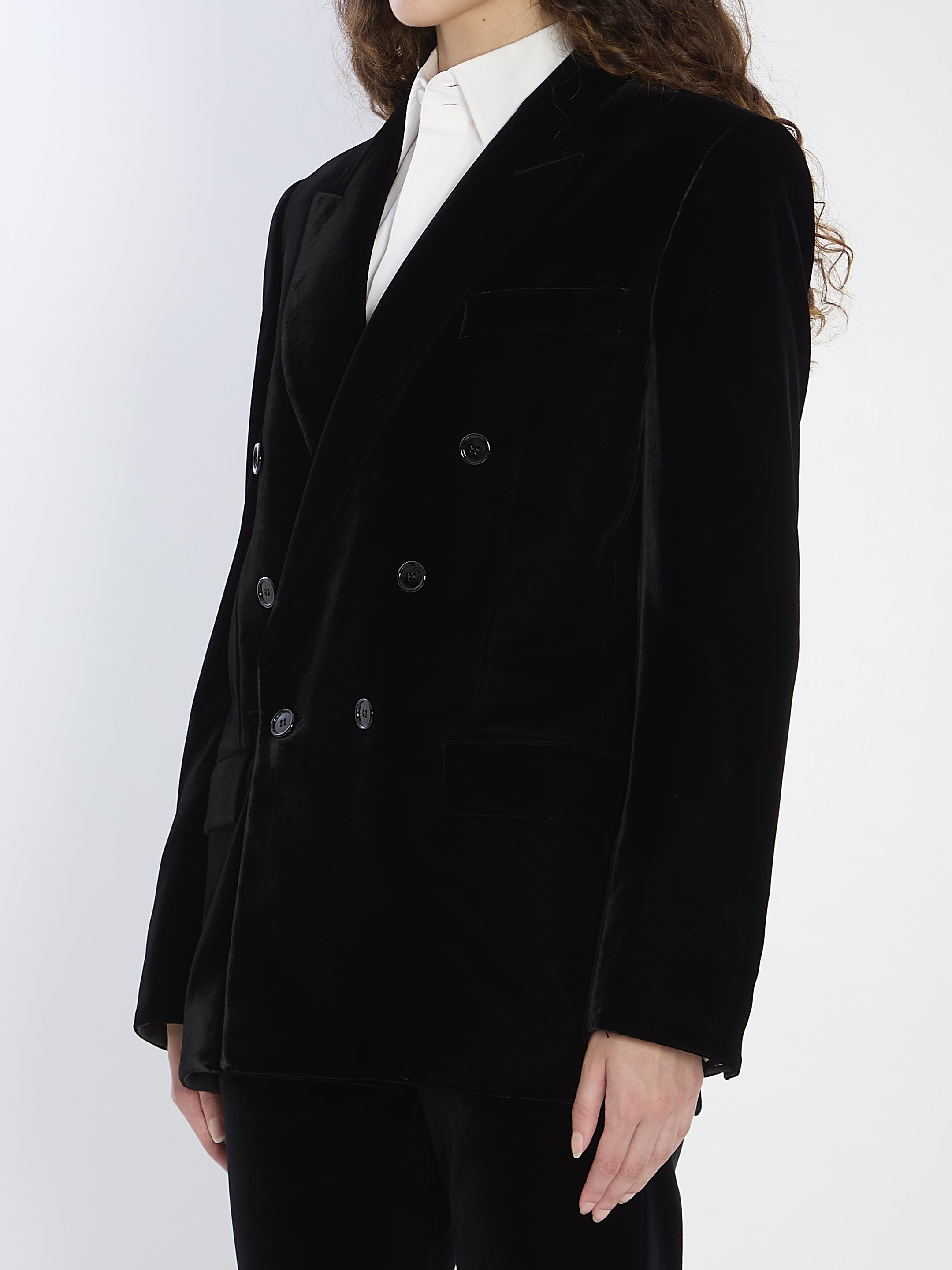 SAINT LAURENT 40 cassandre jacket in velvet