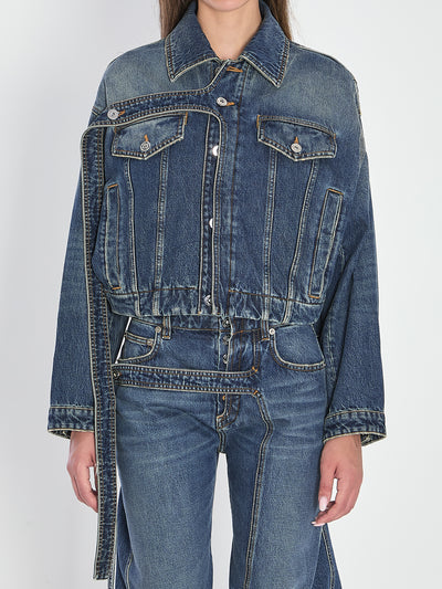strap jacket in denim