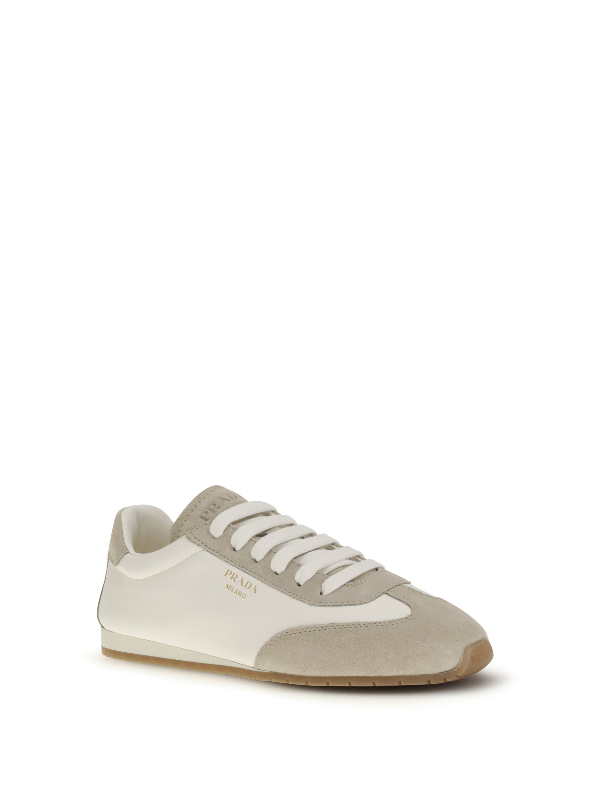 PRADA 35.5 nappa leather and suede sneakers