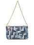 Fendi Ff Fabric Baguette Pouch With Chain