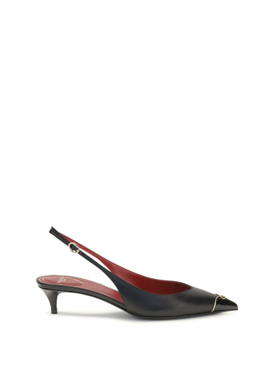 vlogo signature kitten-heel slingback pumps