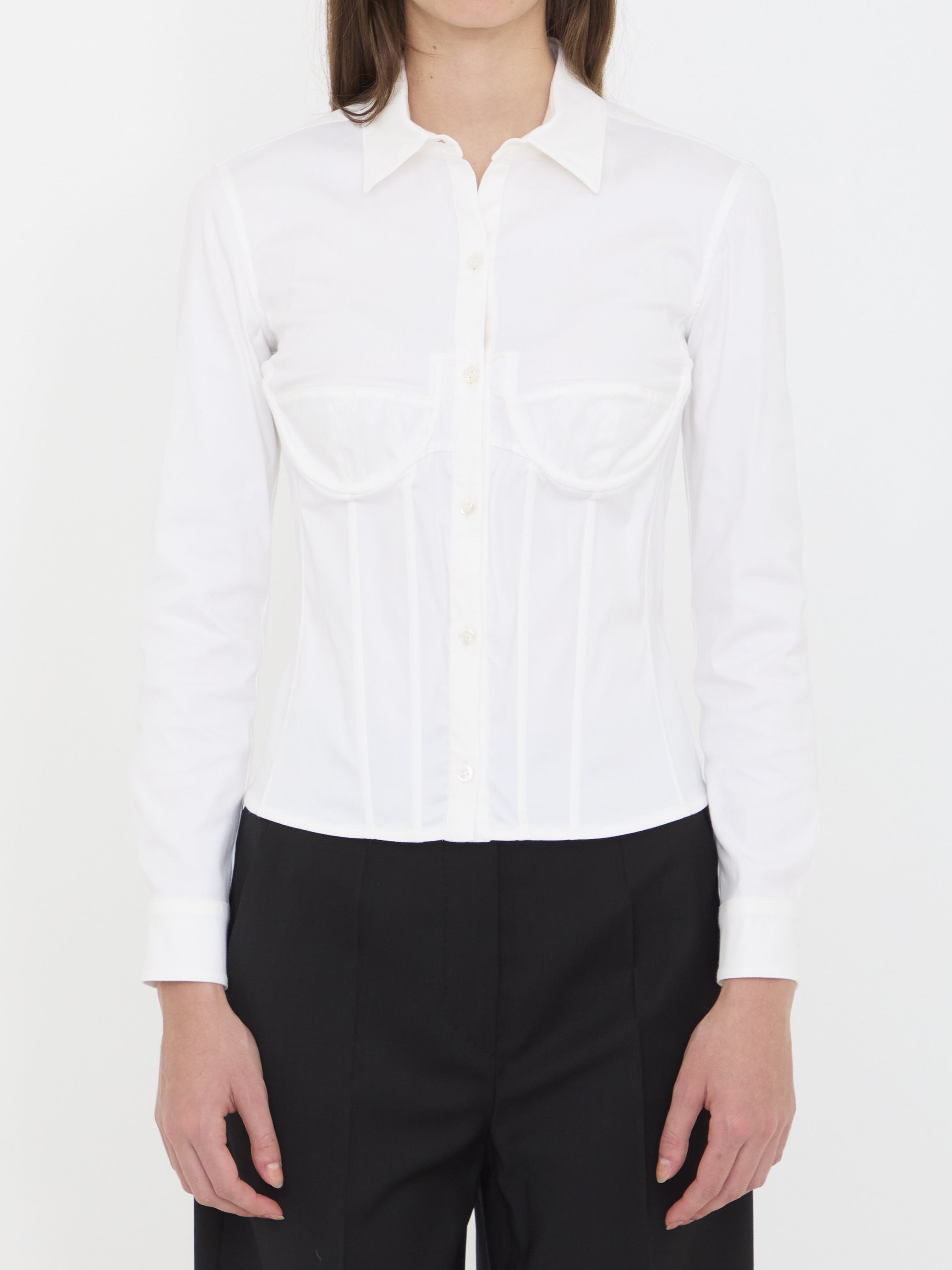 BALENCIAGA 36 corsedet shirt in stretch poplin