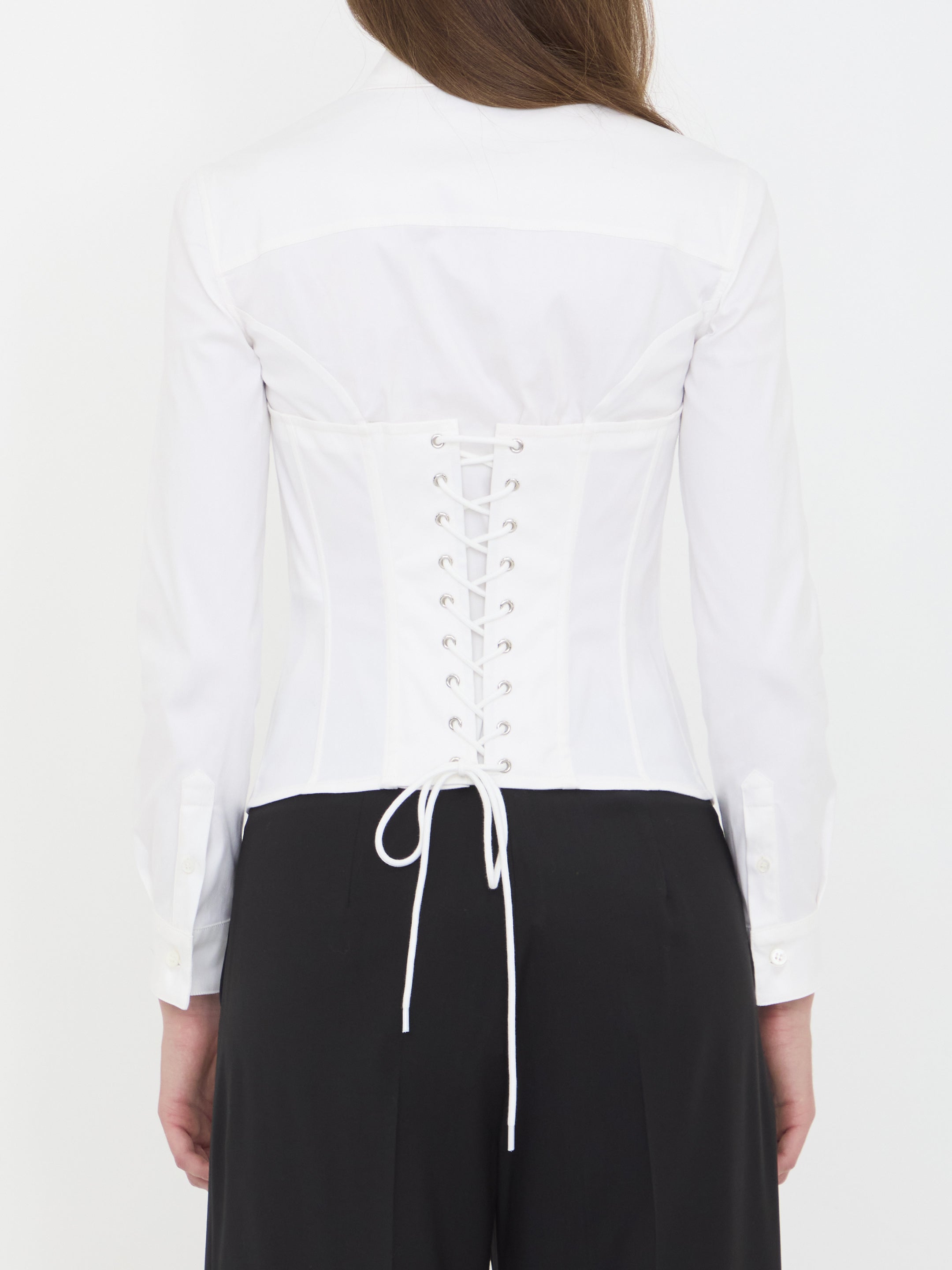 BALENCIAGA 36 corsedet shirt in stretch poplin