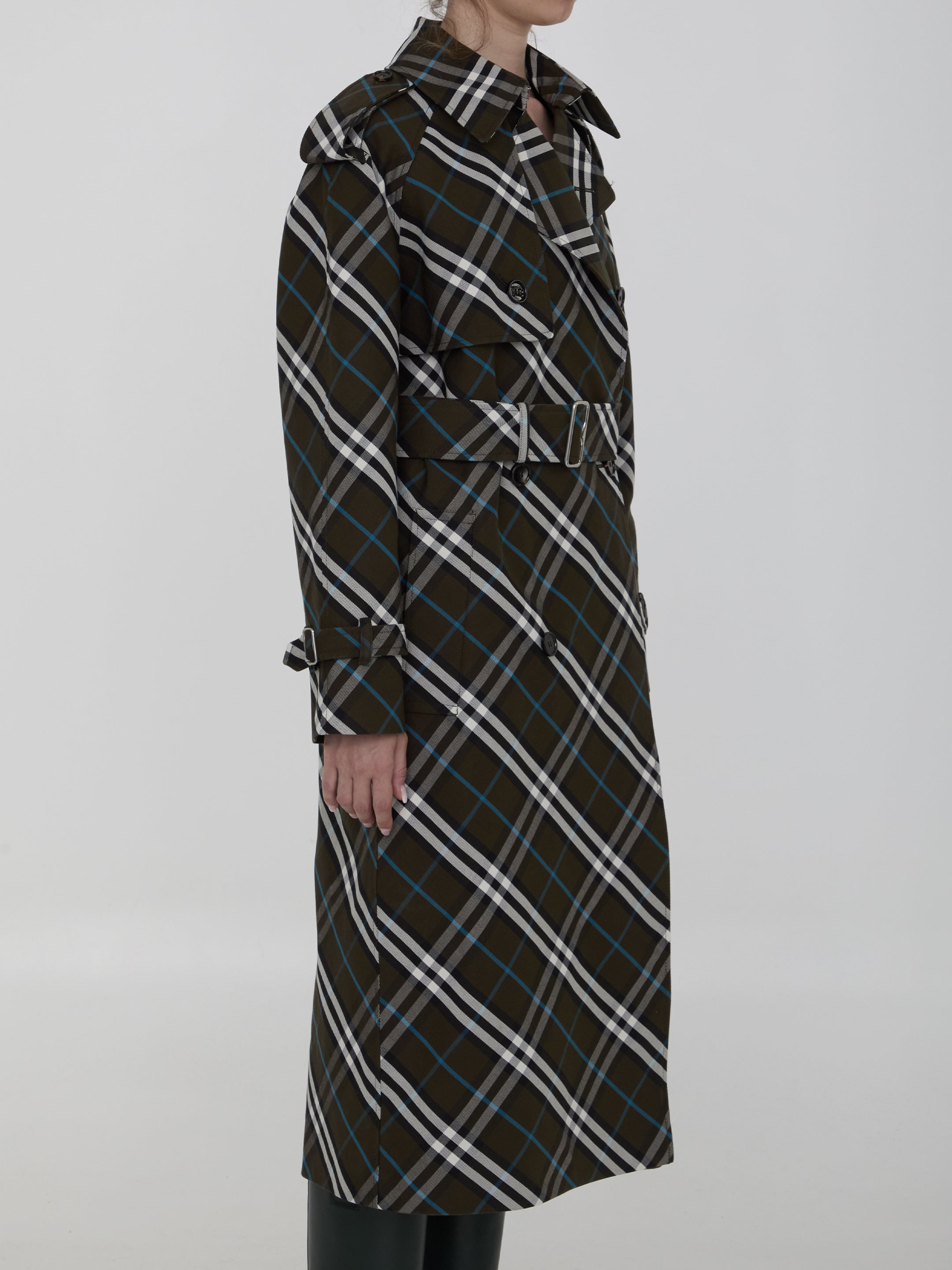 BURBERRY 4 long trench coat in cotton blend