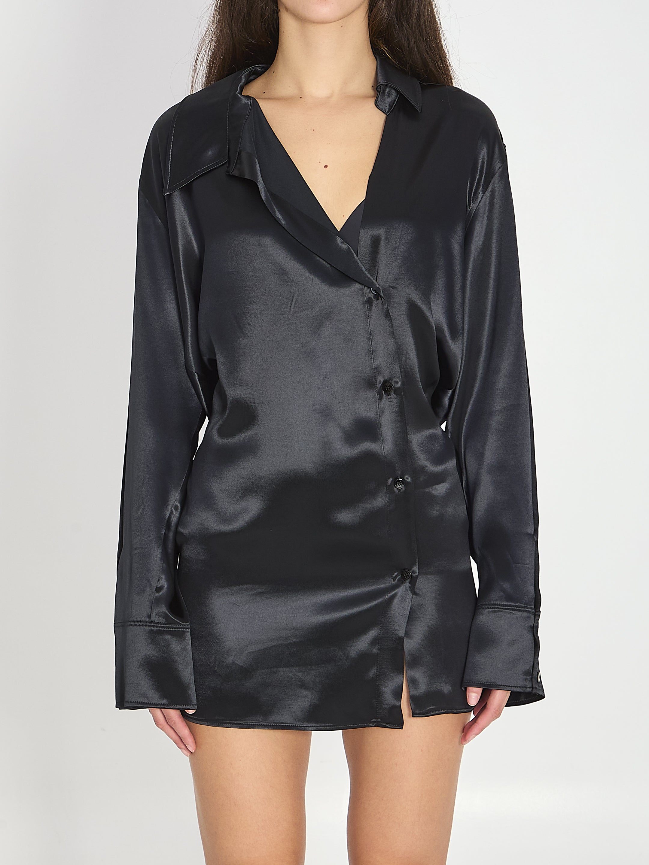 THE ATTICO 40 black mini dress