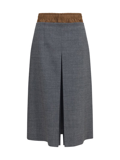 midi skirt with topstitching