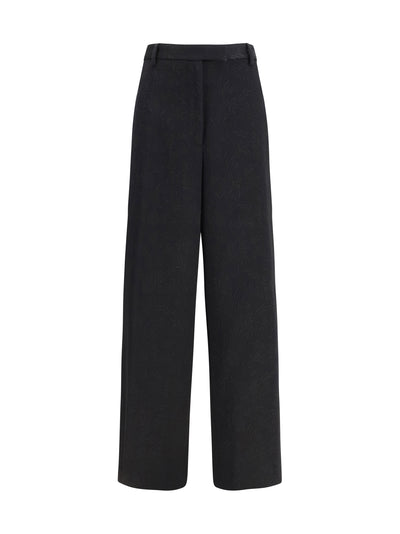 wide-leg pants with all-over jacquard pattern