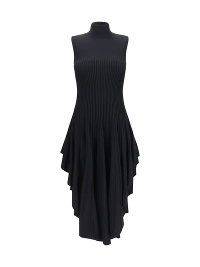 3d sculpted knit pointed dress