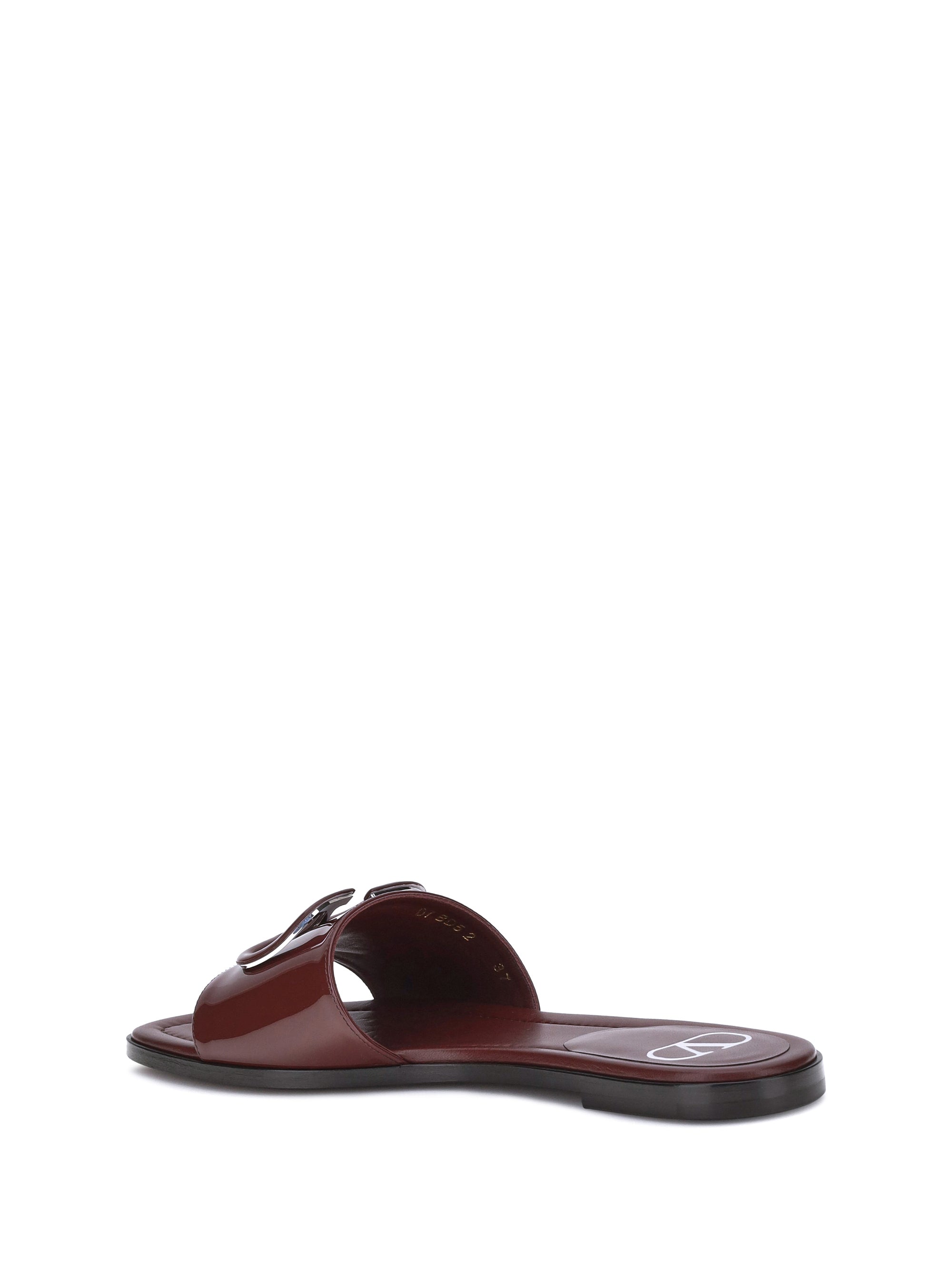 patent leathe vlogo slide sandals