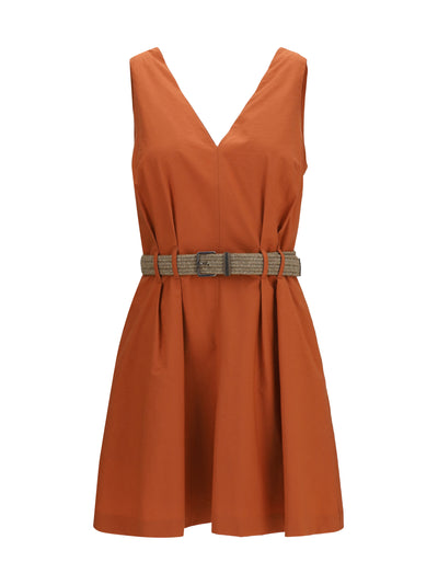 pleated dress with rope belt