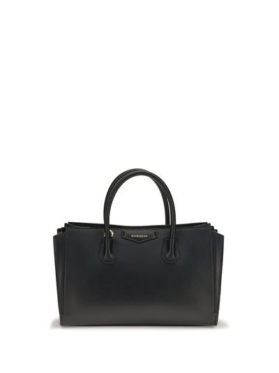 small antigona catchall glossy grained leather handbag