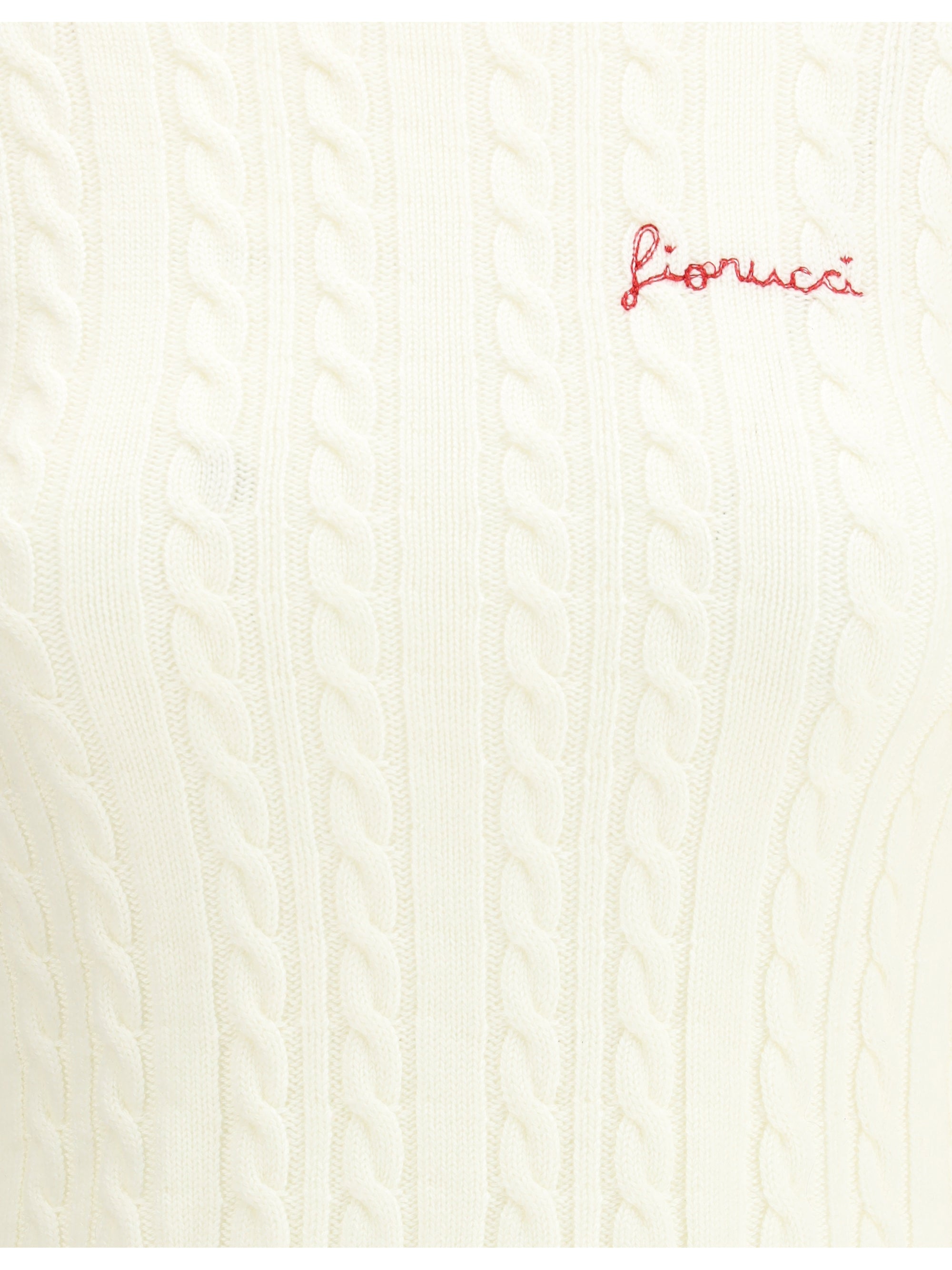 FIORUCCI S cableknit logo crop jumper
