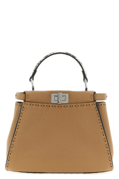 the fendi peekaboo mini handbag in fine cuoio romano