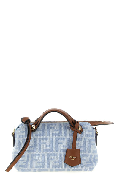 the fendi by the way soft mini handbag is made of cotton denim
