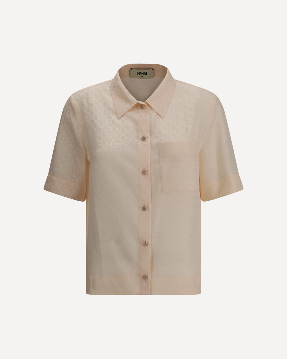 Fendi Ff Pattern Silk Shirt Pink