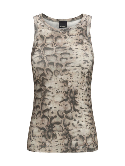 snakeskin-print tank top