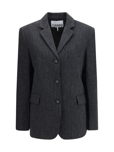 pinstripe wool blazer