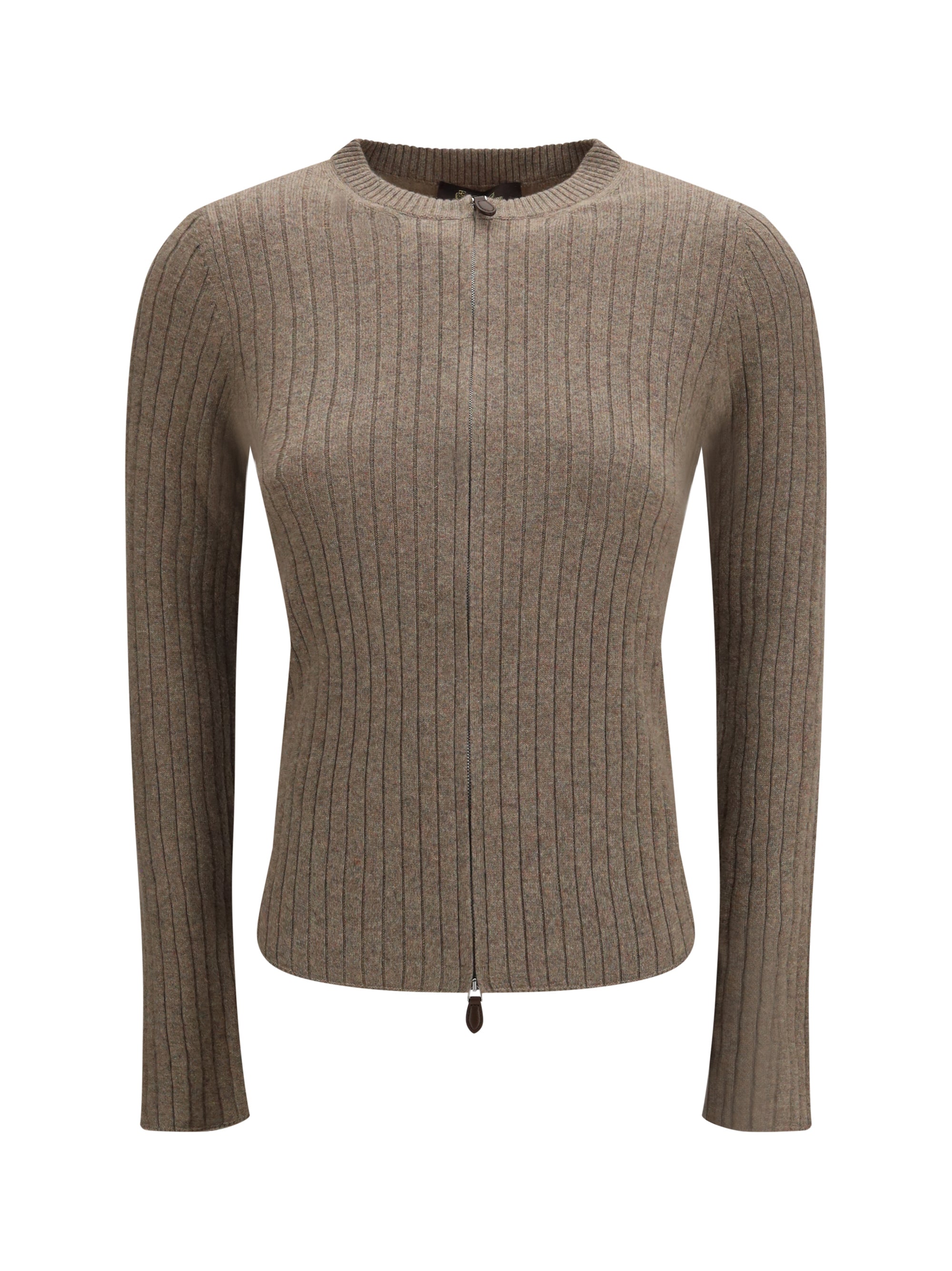 LORO PIANA 42 coste bomber-style knit