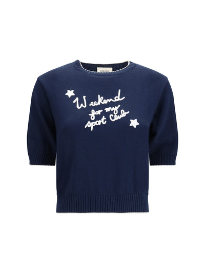 cotton knit sweater with embroidery