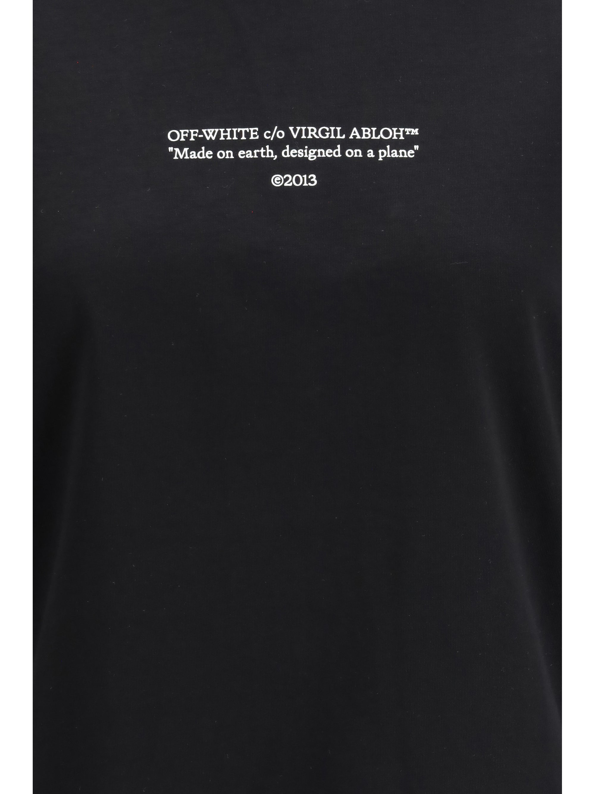 OFF-WHITE L made on earth, designed on a plane t-shirt
