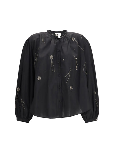 fleurs d’orient embroidered voile bohemian shirt