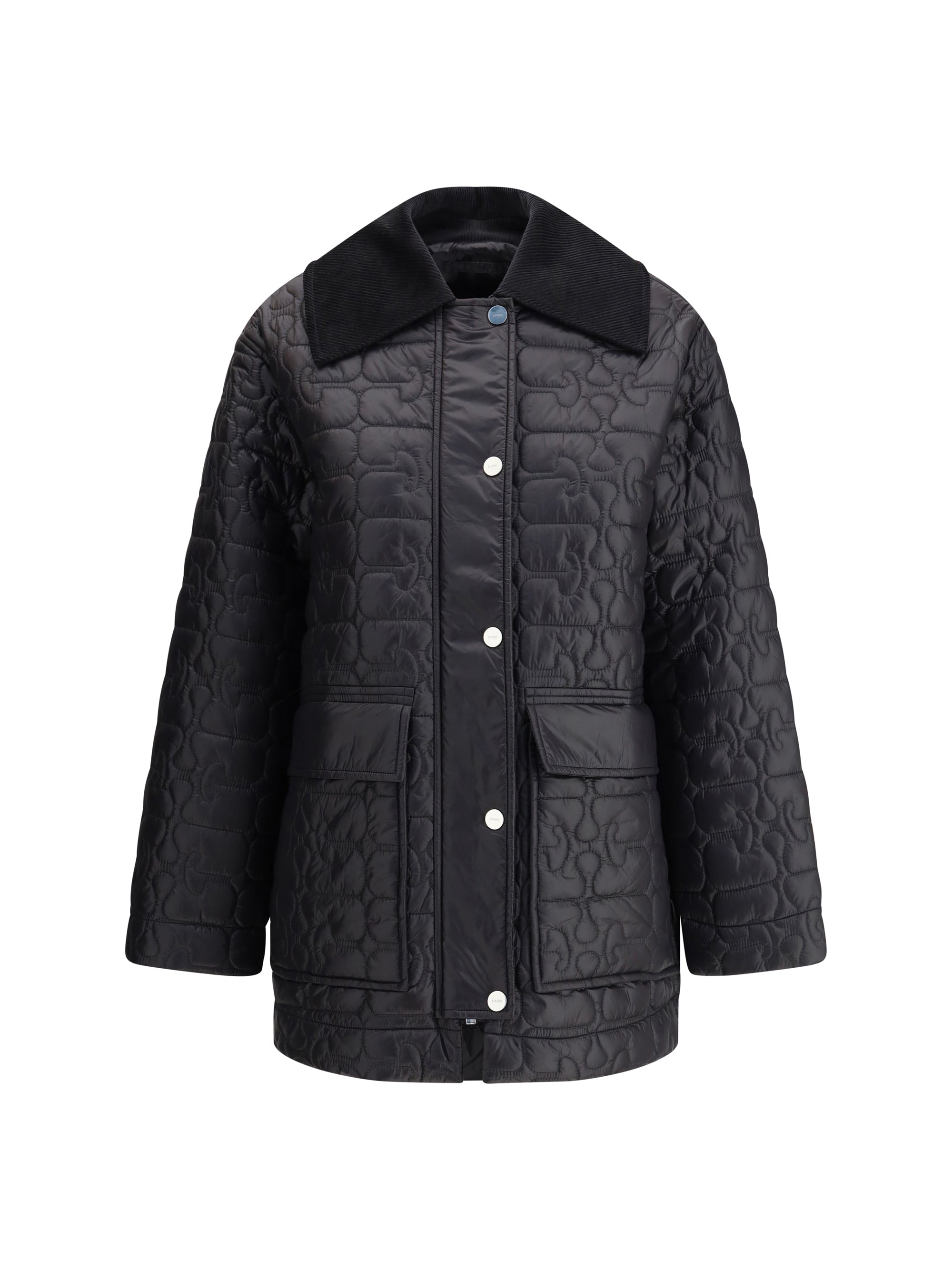 GANNI XXS-XS glossy finish down jacket