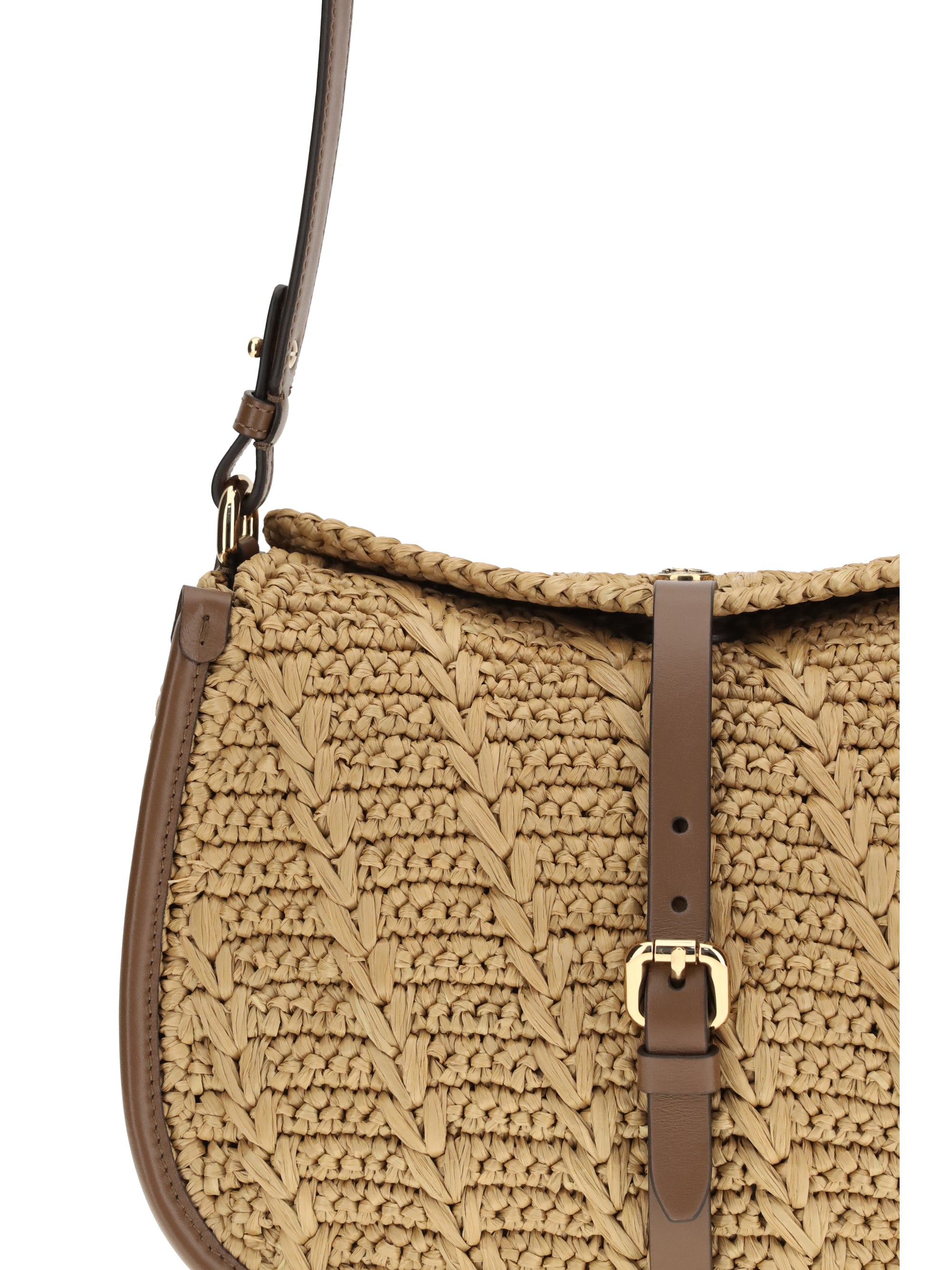 ETRO OS raffia crochet pony shoulder bag