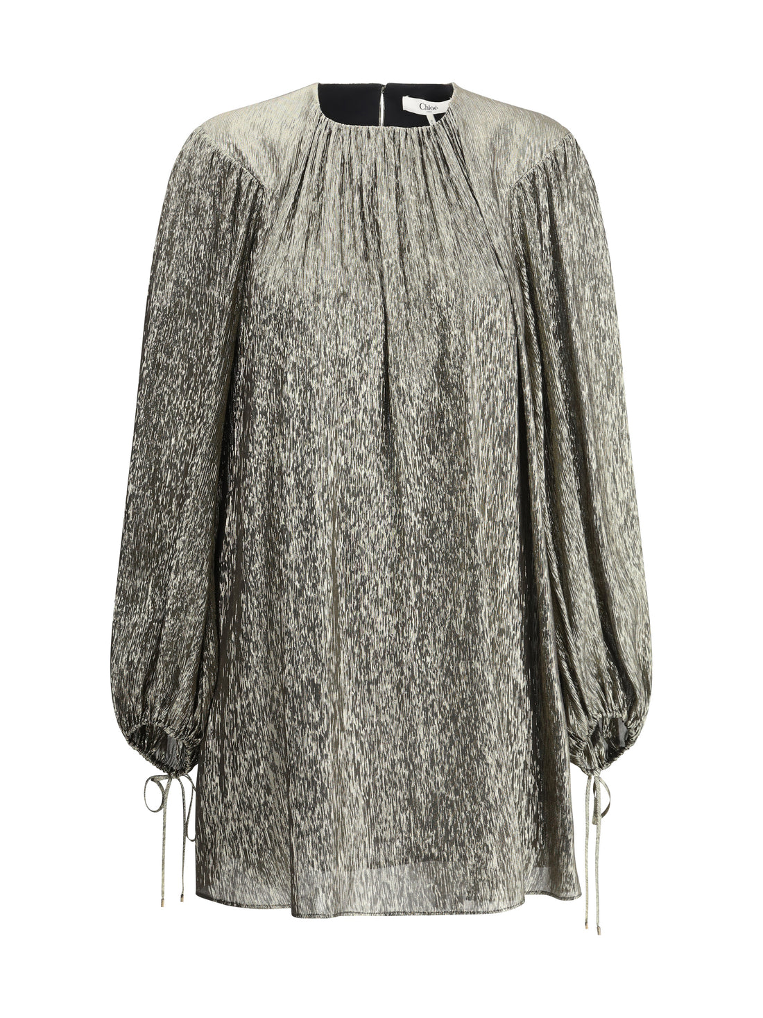 CHLOÉ 38 silk lamé mini dress